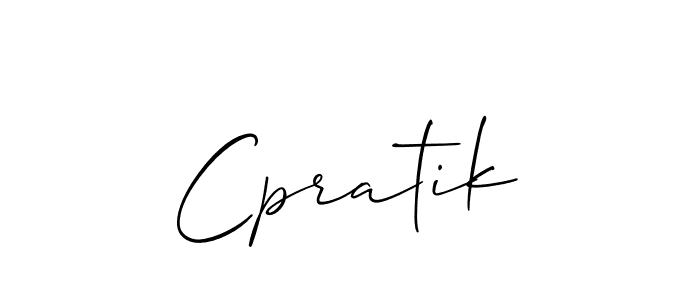 Create a beautiful signature design for name Cpratik. With this signature (Allison_Script) fonts, you can make a handwritten signature for free. Cpratik signature style 2 images and pictures png