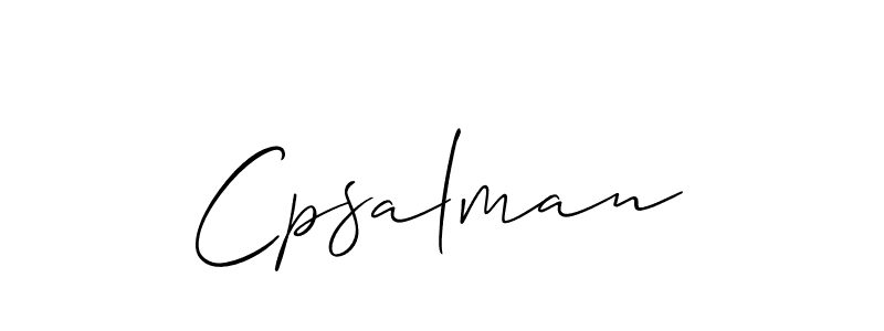 Cpsalman stylish signature style. Best Handwritten Sign (Allison_Script) for my name. Handwritten Signature Collection Ideas for my name Cpsalman. Cpsalman signature style 2 images and pictures png