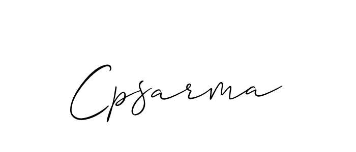 Use a signature maker to create a handwritten signature online. With this signature software, you can design (Allison_Script) your own signature for name Cpsarma. Cpsarma signature style 2 images and pictures png