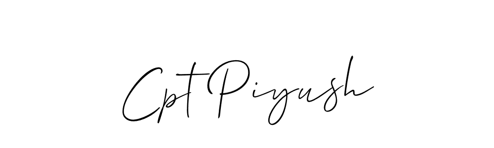 Use a signature maker to create a handwritten signature online. With this signature software, you can design (Allison_Script) your own signature for name Cpt Piyush. Cpt Piyush signature style 2 images and pictures png