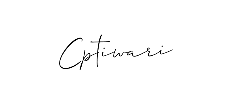 Allison_Script is a professional signature style that is perfect for those who want to add a touch of class to their signature. It is also a great choice for those who want to make their signature more unique. Get Cptiwari name to fancy signature for free. Cptiwari signature style 2 images and pictures png