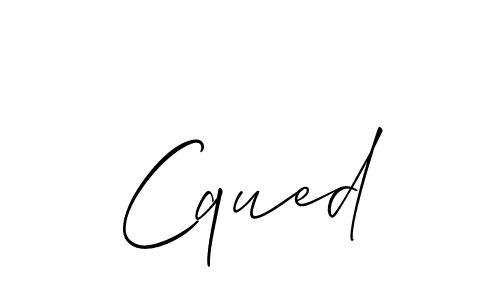 Make a beautiful signature design for name Cqued. With this signature (Allison_Script) style, you can create a handwritten signature for free. Cqued signature style 2 images and pictures png