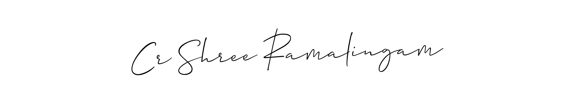Make a beautiful signature design for name Cr Shree Ramalingam. With this signature (Allison_Script) style, you can create a handwritten signature for free. Cr Shree Ramalingam signature style 2 images and pictures png