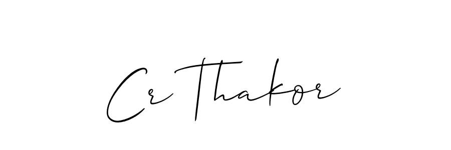 The best way (Allison_Script) to make a short signature is to pick only two or three words in your name. The name Cr Thakor include a total of six letters. For converting this name. Cr Thakor signature style 2 images and pictures png