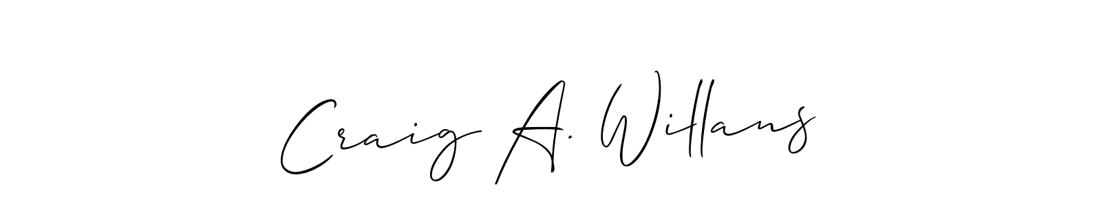 Also we have Craig A. Willans name is the best signature style. Create professional handwritten signature collection using Allison_Script autograph style. Craig A. Willans signature style 2 images and pictures png