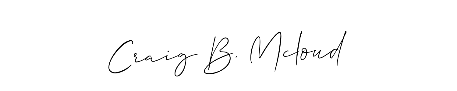 Make a beautiful signature design for name Craig B. Mcloud. With this signature (Allison_Script) style, you can create a handwritten signature for free. Craig B. Mcloud signature style 2 images and pictures png