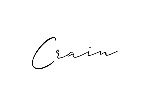 Make a beautiful signature design for name Crain. With this signature (Allison_Script) style, you can create a handwritten signature for free. Crain signature style 2 images and pictures png
