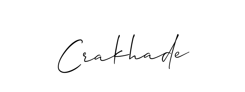 You should practise on your own different ways (Allison_Script) to write your name (Crakhade) in signature. don't let someone else do it for you. Crakhade signature style 2 images and pictures png
