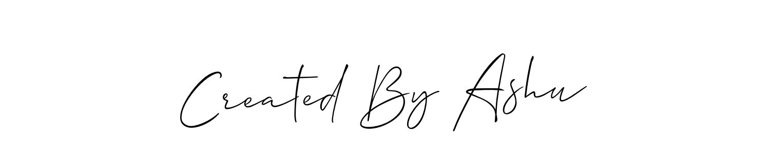 Created By Ashu stylish signature style. Best Handwritten Sign (Allison_Script) for my name. Handwritten Signature Collection Ideas for my name Created By Ashu. Created By Ashu signature style 2 images and pictures png