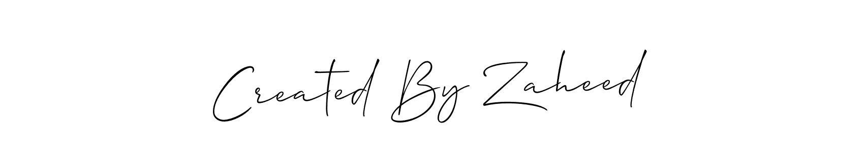 How to Draw Created By Zaheed signature style? Allison_Script is a latest design signature styles for name Created By Zaheed. Created By Zaheed signature style 2 images and pictures png