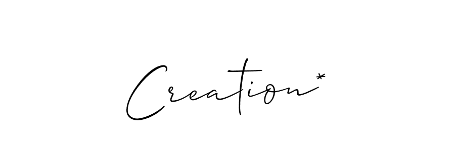 Also we have Creation* name is the best signature style. Create professional handwritten signature collection using Allison_Script autograph style. Creation* signature style 2 images and pictures png