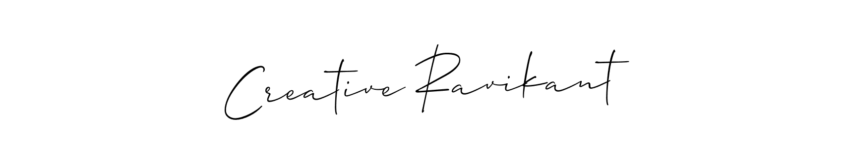 if you are searching for the best signature style for your name Creative Ravikant. so please give up your signature search. here we have designed multiple signature styles  using Allison_Script. Creative Ravikant signature style 2 images and pictures png