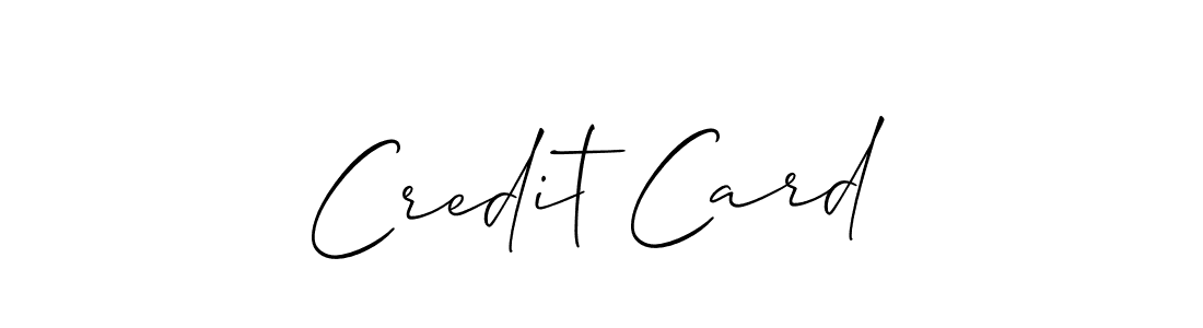 It looks lik you need a new signature style for name Credit Card. Design unique handwritten (Allison_Script) signature with our free signature maker in just a few clicks. Credit Card signature style 2 images and pictures png