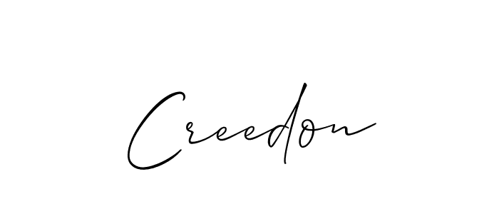 Use a signature maker to create a handwritten signature online. With this signature software, you can design (Allison_Script) your own signature for name Creedon. Creedon signature style 2 images and pictures png