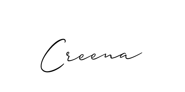 It looks lik you need a new signature style for name Creena. Design unique handwritten (Allison_Script) signature with our free signature maker in just a few clicks. Creena signature style 2 images and pictures png