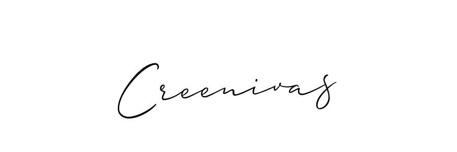 It looks lik you need a new signature style for name Creenivas. Design unique handwritten (Allison_Script) signature with our free signature maker in just a few clicks. Creenivas signature style 2 images and pictures png