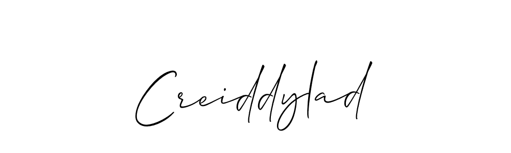 How to make Creiddylad name signature. Use Allison_Script style for creating short signs online. This is the latest handwritten sign. Creiddylad signature style 2 images and pictures png