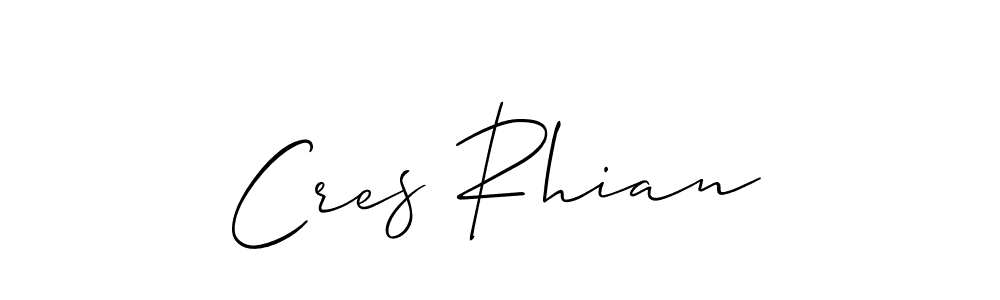 Create a beautiful signature design for name Cres Rhian. With this signature (Allison_Script) fonts, you can make a handwritten signature for free. Cres Rhian signature style 2 images and pictures png