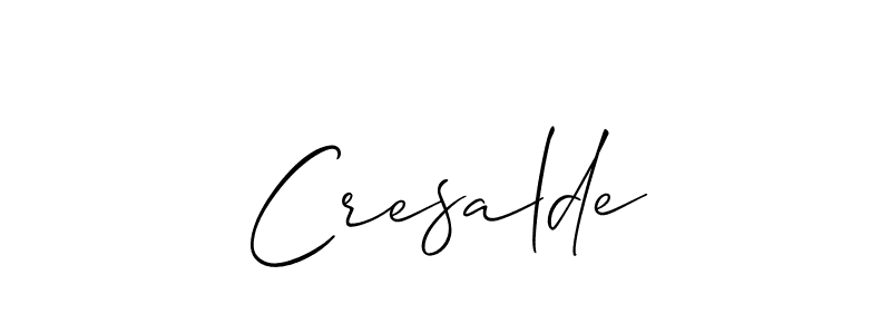 How to make Cresalde name signature. Use Allison_Script style for creating short signs online. This is the latest handwritten sign. Cresalde signature style 2 images and pictures png