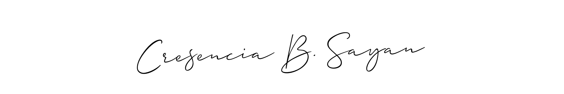 You can use this online signature creator to create a handwritten signature for the name Cresencia B. Sayan. This is the best online autograph maker. Cresencia B. Sayan signature style 2 images and pictures png