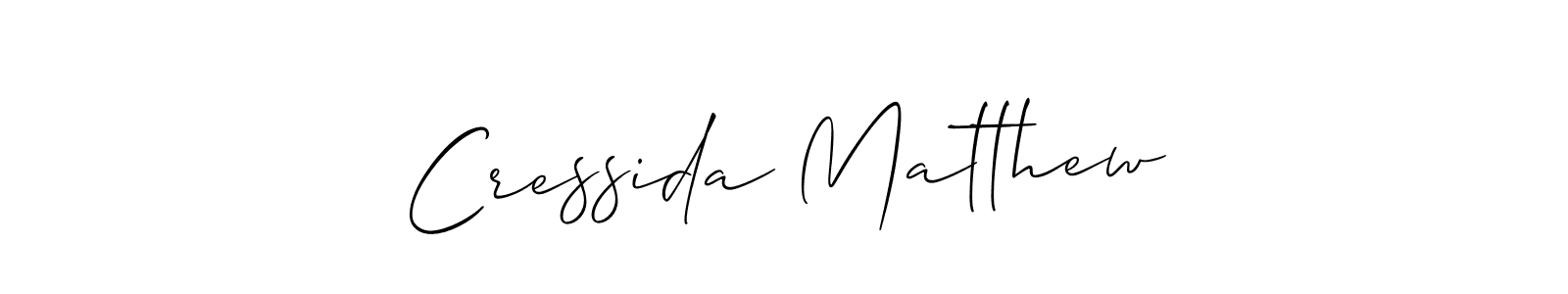 Also You can easily find your signature by using the search form. We will create Cressida Matthew name handwritten signature images for you free of cost using Allison_Script sign style. Cressida Matthew signature style 2 images and pictures png