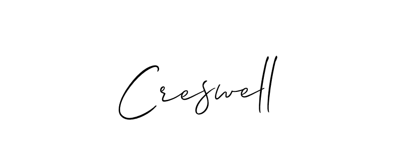 Use a signature maker to create a handwritten signature online. With this signature software, you can design (Allison_Script) your own signature for name Creswell. Creswell signature style 2 images and pictures png