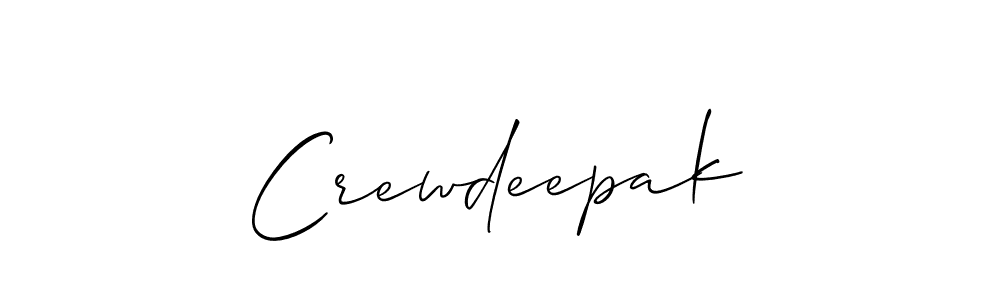 Make a beautiful signature design for name Crewdeepak. With this signature (Allison_Script) style, you can create a handwritten signature for free. Crewdeepak signature style 2 images and pictures png