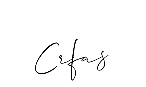 The best way (Allison_Script) to make a short signature is to pick only two or three words in your name. The name Crfas include a total of six letters. For converting this name. Crfas signature style 2 images and pictures png