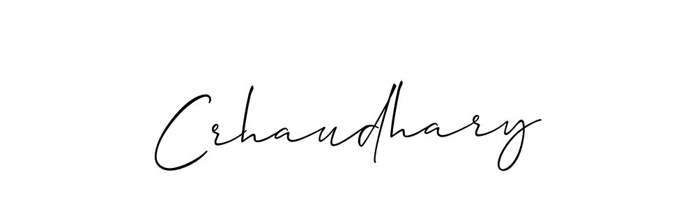 Use a signature maker to create a handwritten signature online. With this signature software, you can design (Allison_Script) your own signature for name Crhaudhary. Crhaudhary signature style 2 images and pictures png