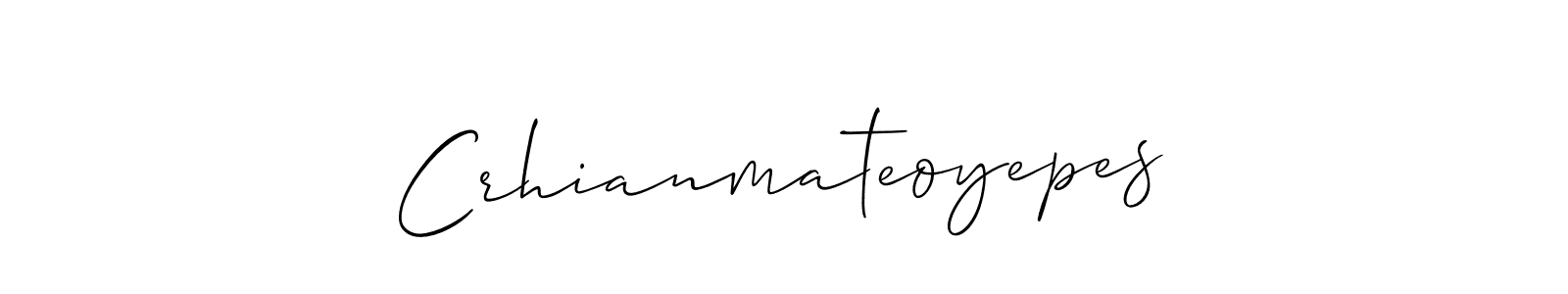 Create a beautiful signature design for name Crhianmateoyepes. With this signature (Allison_Script) fonts, you can make a handwritten signature for free. Crhianmateoyepes signature style 2 images and pictures png