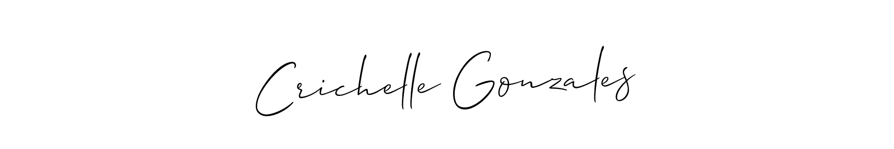 Design your own signature with our free online signature maker. With this signature software, you can create a handwritten (Allison_Script) signature for name Crichelle Gonzales. Crichelle Gonzales signature style 2 images and pictures png