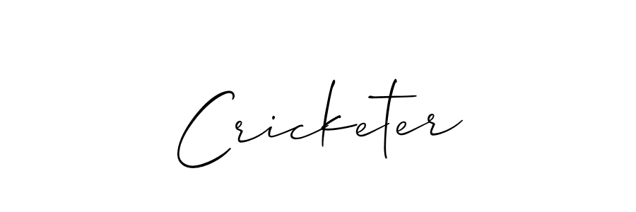 Use a signature maker to create a handwritten signature online. With this signature software, you can design (Allison_Script) your own signature for name Cricketer. Cricketer signature style 2 images and pictures png