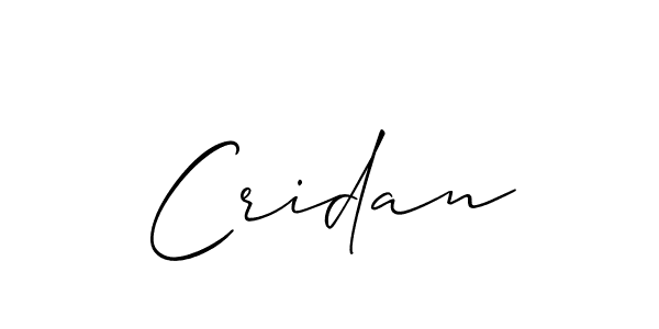 It looks lik you need a new signature style for name Cridan. Design unique handwritten (Allison_Script) signature with our free signature maker in just a few clicks. Cridan signature style 2 images and pictures png