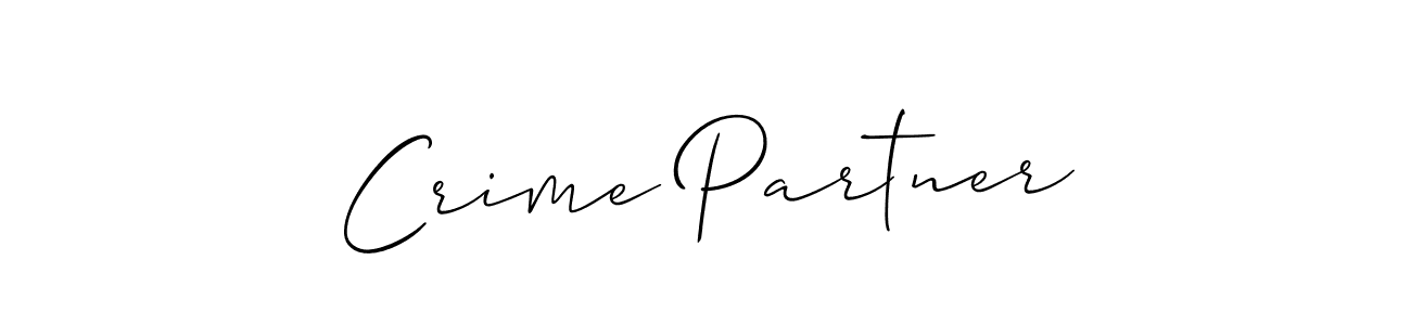 How to make Crime Partner name signature. Use Allison_Script style for creating short signs online. This is the latest handwritten sign. Crime Partner signature style 2 images and pictures png