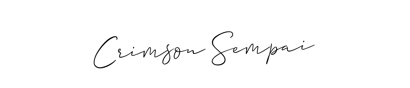 The best way (Allison_Script) to make a short signature is to pick only two or three words in your name. The name Crimson Sempai include a total of six letters. For converting this name. Crimson Sempai signature style 2 images and pictures png