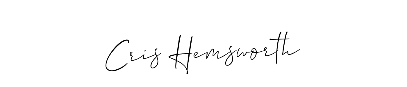 Make a beautiful signature design for name Cris Hemsworth. With this signature (Allison_Script) style, you can create a handwritten signature for free. Cris Hemsworth signature style 2 images and pictures png