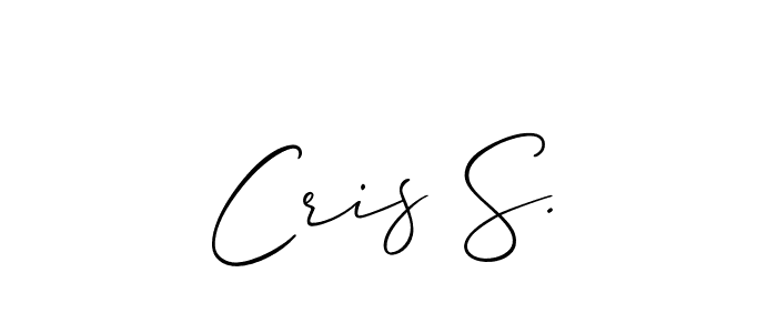 How to make Cris S. name signature. Use Allison_Script style for creating short signs online. This is the latest handwritten sign. Cris S. signature style 2 images and pictures png