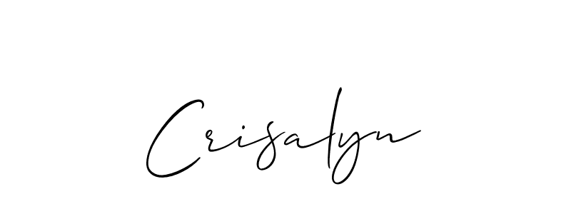 Make a short Crisalyn signature style. Manage your documents anywhere anytime using Allison_Script. Create and add eSignatures, submit forms, share and send files easily. Crisalyn signature style 2 images and pictures png