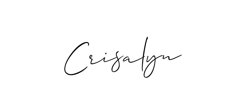 Make a short Crisalyn signature style. Manage your documents anywhere anytime using Allison_Script. Create and add eSignatures, submit forms, share and send files easily. Crisalyn signature style 2 images and pictures png