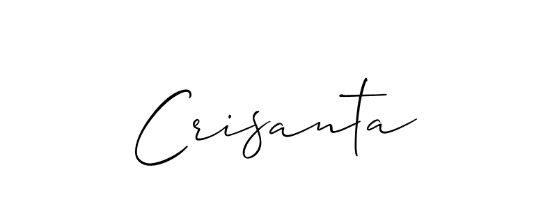 Make a beautiful signature design for name Crisanta. With this signature (Allison_Script) style, you can create a handwritten signature for free. Crisanta signature style 2 images and pictures png