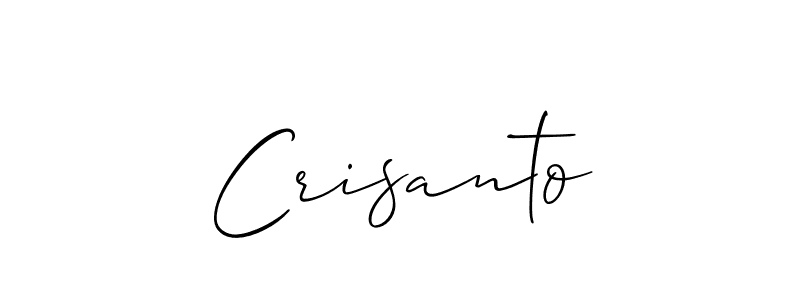 You should practise on your own different ways (Allison_Script) to write your name (Crisanto) in signature. don't let someone else do it for you. Crisanto signature style 2 images and pictures png