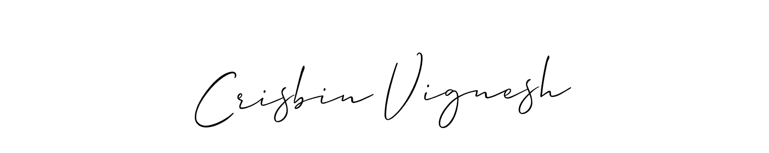 This is the best signature style for the Crisbin Vignesh name. Also you like these signature font (Allison_Script). Mix name signature. Crisbin Vignesh signature style 2 images and pictures png