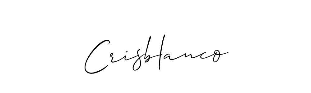 You should practise on your own different ways (Allison_Script) to write your name (Crisblanco) in signature. don't let someone else do it for you. Crisblanco signature style 2 images and pictures png
