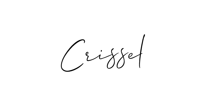 Use a signature maker to create a handwritten signature online. With this signature software, you can design (Allison_Script) your own signature for name Crissel. Crissel signature style 2 images and pictures png