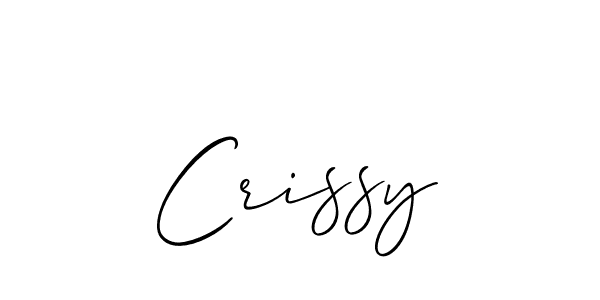 Use a signature maker to create a handwritten signature online. With this signature software, you can design (Allison_Script) your own signature for name Crissy. Crissy signature style 2 images and pictures png