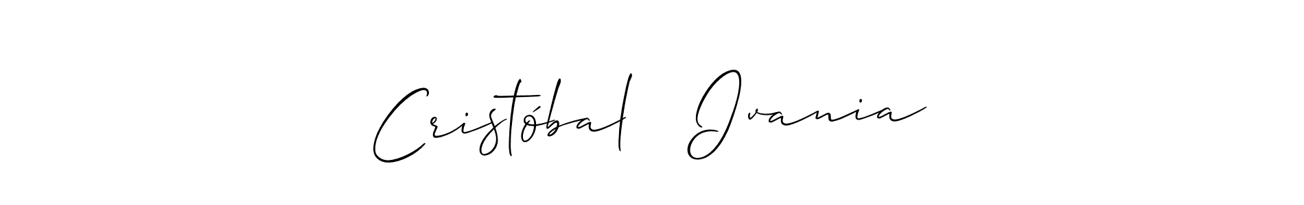 How to make Cristóbal   Ivania name signature. Use Allison_Script style for creating short signs online. This is the latest handwritten sign. Cristóbal   Ivania signature style 2 images and pictures png