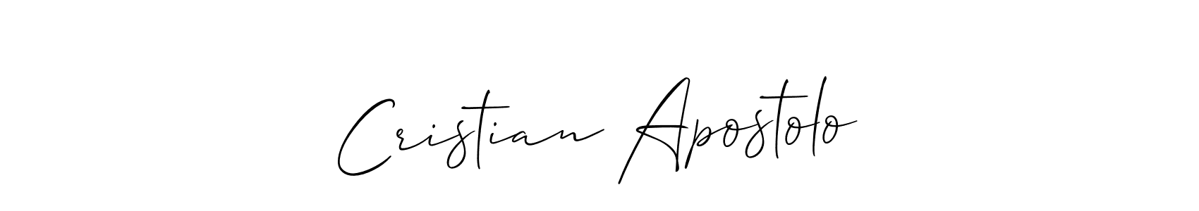 You should practise on your own different ways (Allison_Script) to write your name (Cristian Apostolo) in signature. don't let someone else do it for you. Cristian Apostolo signature style 2 images and pictures png