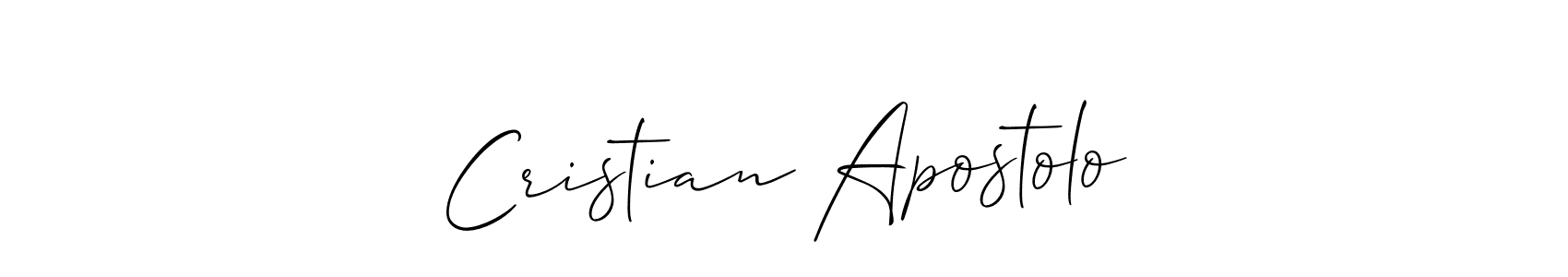 Make a beautiful signature design for name Cristian Apostolo. With this signature (Allison_Script) style, you can create a handwritten signature for free. Cristian Apostolo signature style 2 images and pictures png