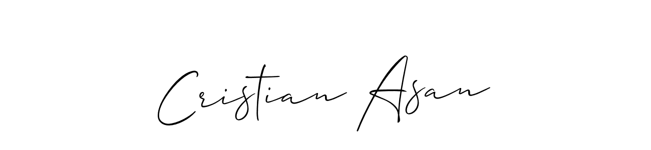Allison_Script is a professional signature style that is perfect for those who want to add a touch of class to their signature. It is also a great choice for those who want to make their signature more unique. Get Cristian Asan name to fancy signature for free. Cristian Asan signature style 2 images and pictures png