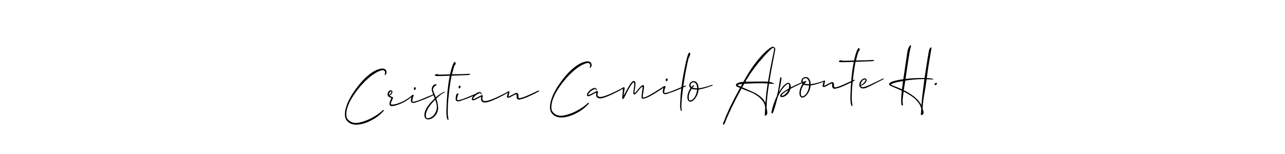 Use a signature maker to create a handwritten signature online. With this signature software, you can design (Allison_Script) your own signature for name Cristian Camilo Aponte H.. Cristian Camilo Aponte H. signature style 2 images and pictures png